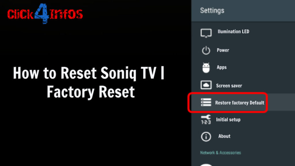 How to Reset Soniq TV Factory Reset
