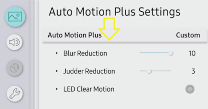 auto motion plus samsung tv settings